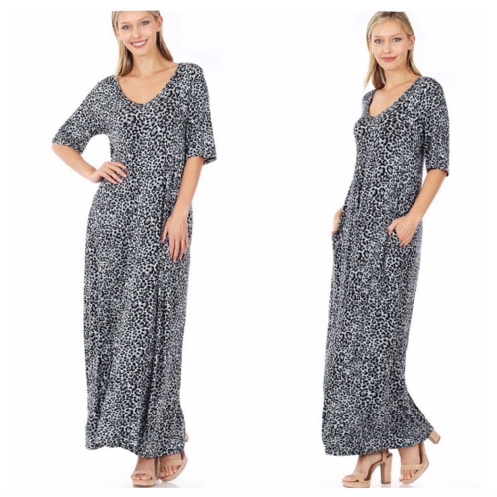 Leopard Print V Neck Dress! So Buttery Soft🐆